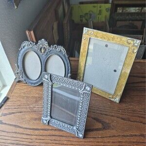 3 Art Deco Victorian Tabletop Photo Frames Mixed styles 80s 1980s Assorted Lot